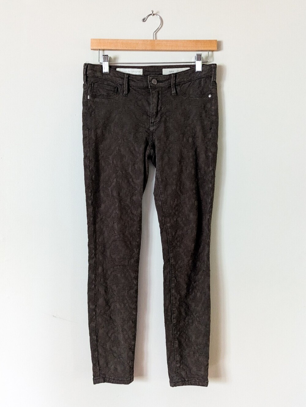 Pilcro And The Letterpress Brown Paisley Skinny Jeans